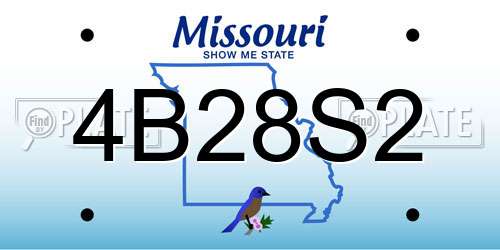 4B28S2 Missouri License Plate