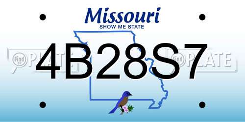 4B28S7 Missouri License Plate