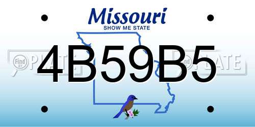 4B59B5 Missouri License Plate