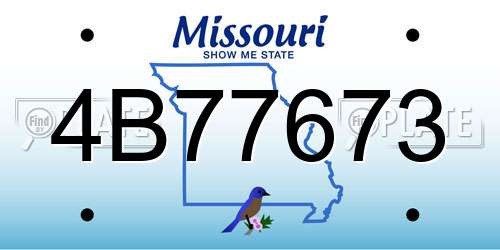 4B77673 Missouri License Plate