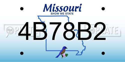 4B78B2 Missouri License Plate