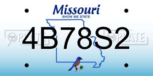 4B78S2 Missouri License Plate