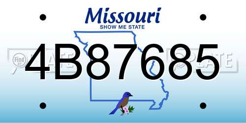 4B87685 Missouri License Plate