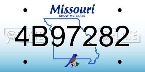 4B97282 Missouri License Plate