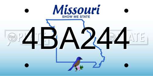 4BA244 Missouri License Plate