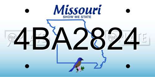 4BA2824 Missouri License Plate
