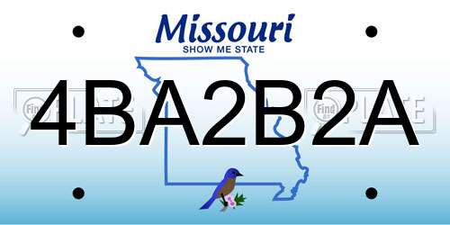4BA2B2A Missouri License Plate