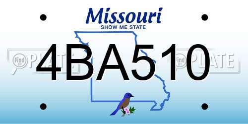 4BA510 Missouri License Plate