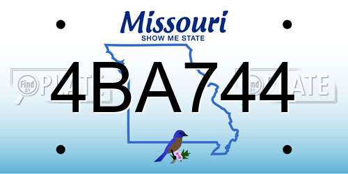 4BA744 Missouri License Plate