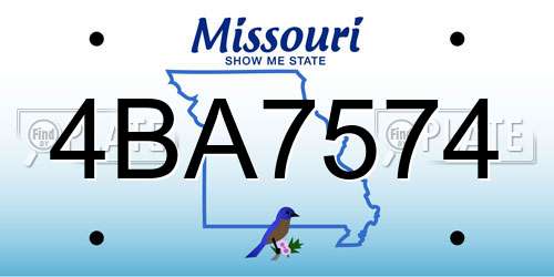 4BA7574 Missouri License Plate