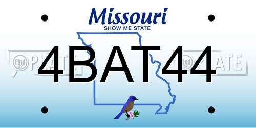 4BAT44 Missouri License Plate