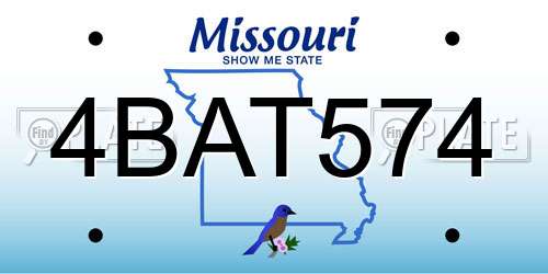 4BAT574 Missouri License Plate