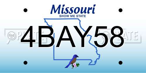 4BAY58 Missouri License Plate