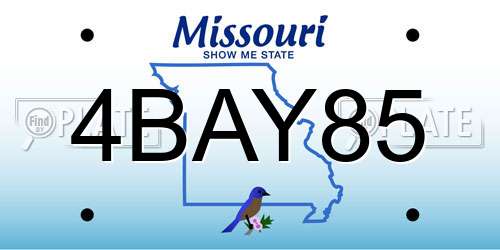 4BAY85 Missouri License Plate