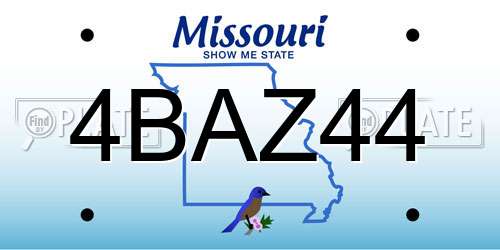 4BAZ44 Missouri License Plate