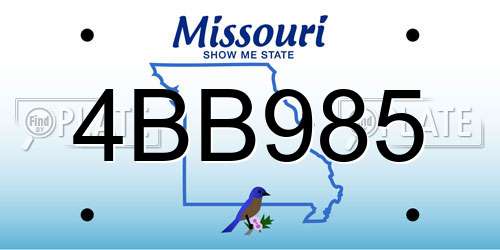4BB985 Missouri License Plate