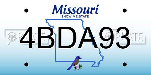 4BDA93 Missouri License Plate