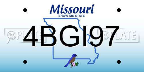 4BGI97 Missouri License Plate
