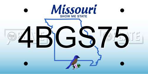 4BGS75 Missouri License Plate