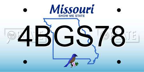 4BGS78 Missouri License Plate
