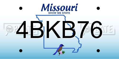 4BKB76 Missouri License Plate
