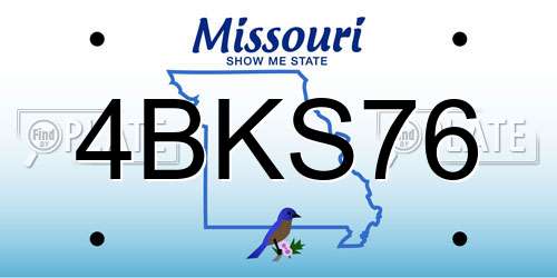 4BKS76 Missouri License Plate