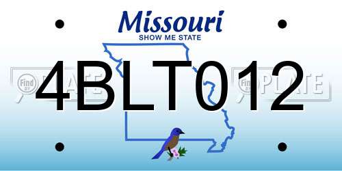 4BLT012 Missouri License Plate
