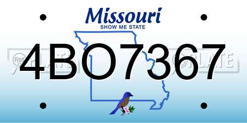 4BO7367 Missouri License Plate