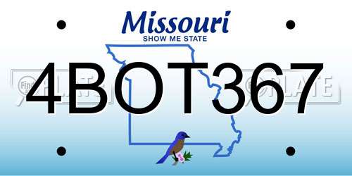 4BOT367 Missouri License Plate