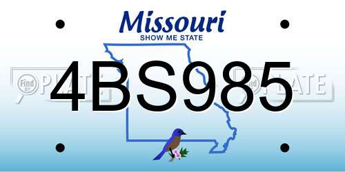 4BS985 Missouri License Plate