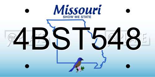 4BST548 Missouri License Plate