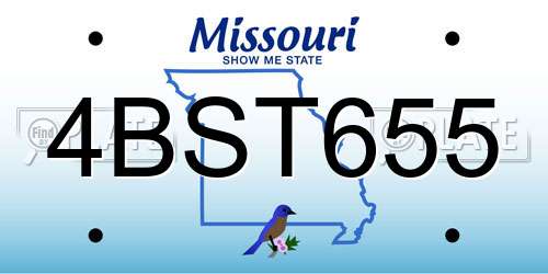 4BST655 Missouri License Plate