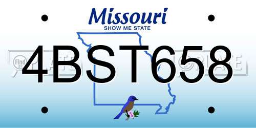 4BST658 Missouri License Plate