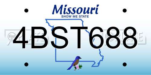 4BST688 Missouri License Plate