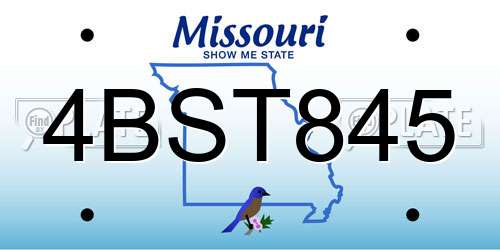 4BST845 Missouri License Plate