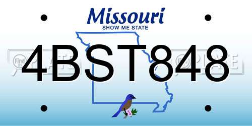 4BST848 Missouri License Plate