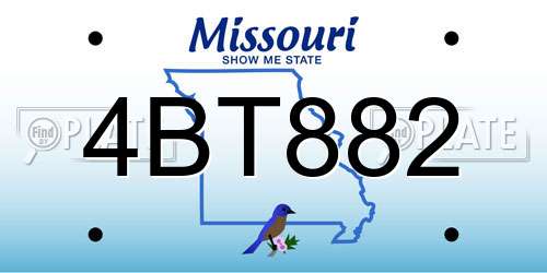 4BT882 Missouri License Plate