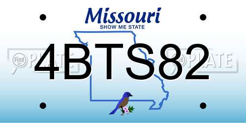 4BTS82 Missouri License Plate