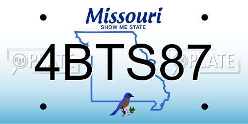 4BTS87 Missouri License Plate