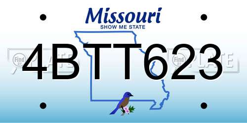 4BTT623 Missouri License Plate
