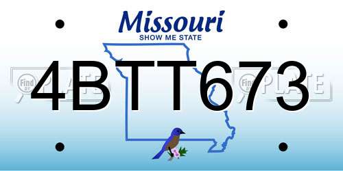 4BTT673 Missouri License Plate