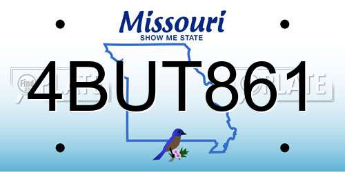4BUT861 Missouri License Plate
