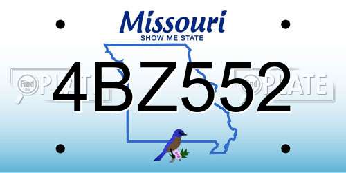4BZ552 Missouri License Plate