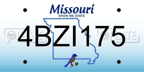 4BZI175 Missouri License Plate