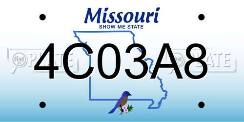 4C03A8 Missouri License Plate