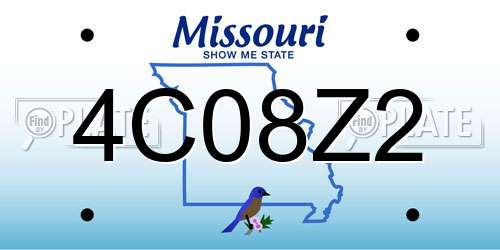4C08Z2 Missouri License Plate