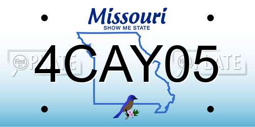 4CAY05 Missouri License Plate