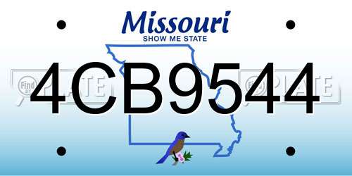4CB9544 Missouri License Plate