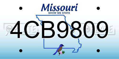 4CB9809 Missouri License Plate