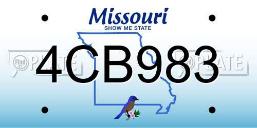 4CB983 Missouri License Plate